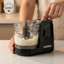 Startools Mini Processador Triturador Elétrico 350ml Picador Cozinha Compacto Lâminas Aço Inox Preto