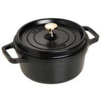 Staub França - Caçarola Preta Cocotte Redonda Ferro Fundido Ø22