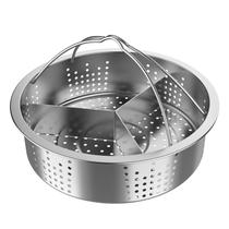 Steamer Basket Steamer Rack em aço inoxidável com divisória