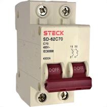 Steck Disjuntor Din.2P 70A C 4,5Ka Steck Disjuntor Din.2P 70A C 4,5Ka