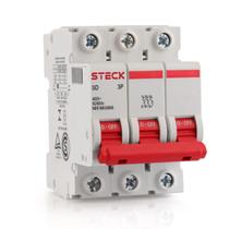 Steck, Disjuntor Termomagnético 3kA, 2A 3P, Curva C, Tripolar, Gelo, SDD63C02