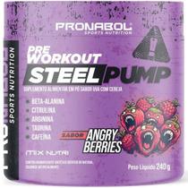 Steel pump pre-workout sabor angry berries 240g - pronabol