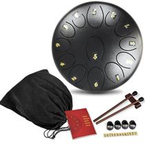 Steel Tongue Drum REGIS 13 Notes 17,3 cm com livro de música Bag Sticks