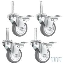 Stem Caster Wheels YEWEKE, substituição de TPR de 5 cm com freio, conjunto de 4