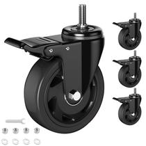 Stem Caster Wheels YUPEZOP de 4 polegadas com trava de segurança, conjunto de 4