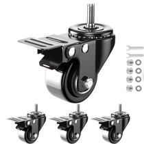 Stem Caster Wheels YUPEZOP Heavy Duty de 2 polegadas com freio, conjunto de 4
