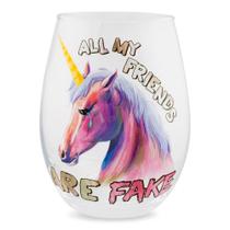 Stemless Glass Silver Buffalo All My Friends Are Fake 590ml