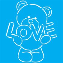 Stencil 14x14cm TK0132 Urso Love