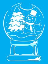 Stencil 15x20cm TKN0017 Natal Enfeite Bola de Cristal Boneco de Neve Toke de Arte