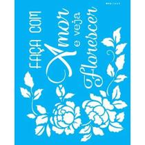 Stencil 20x25 2889 Frase Faça com Amor