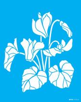 Stencil 20X25 - Flores Ciclame - OPA 3503 Stencil 20X25 - Flores Ciclame - OPA 3503