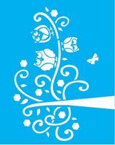 Stencil 20X25 Simples Coruja na Árvore OPA 1089