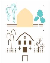 Stencil 20X25 Simples Country Brasil - Casa II - Opa 2961