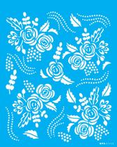 Stencil 20X25 Simples - Estamparia Rosas Estilizadas - Opa 3542