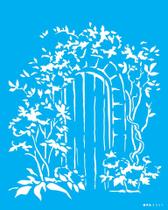 Stencil 20X25 Simples - Porta com Flores - Opa 3551