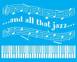 Stencil 20x25cm TK0028 Música Piano Jazz - Toke de Arte