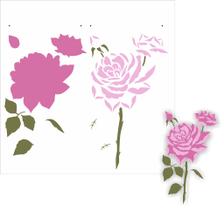 Stencil 30,530,5 Simples Flor Rosas OPA 2205 - Opa Criando Arte