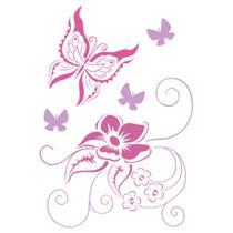Stencil Acrilex 21x15 1280 Borboletas e Flores 2