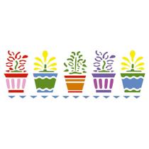 Stencil Acrilex 30x10 1170 Vasos com Flores Stencil Acrilex 30x10 1170 Vasos com Flores