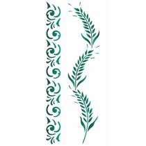 Stencil Arte Fácil 12 x 28 cm - ST-308 Galhos e Arabesco Stencil Arte Fácil 12 x 28 cm - ST-308 Galhos e Arabesco
