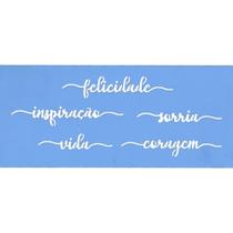 Stencil Arte Fácil 12 x 28 cm - ST-390 Felicidade, Inspiração e Coragem Stencil Arte Fácil 12 x 28 cm - ST-390 Felicidade, Inspiração e Coragem