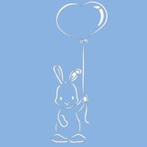 Stencil Arte Fácil 15 x 15 cm - PC-507 Coelho com Balão Stencil Arte Fácil 15 x 15 cm - PC-507 Coelho com Balão