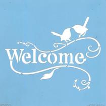 Stencil Arte Fácil 15 x 15cm - ST-630 Welcome