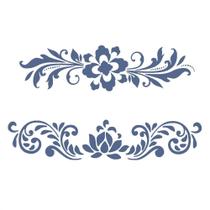 Stencil Arte Fácil 18 x 23 cm - ST-876 Arabesco Flores Stencil Arte Fácil 18 x 23 cm - ST-876 Arabesco Flores