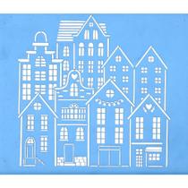 Stencil Arte Fácil 25 x 25 cm - ST-931 Conjunto de Casas Stencil Arte Fácil 25 x 25 cm - ST-931 Conjunto de Casas
