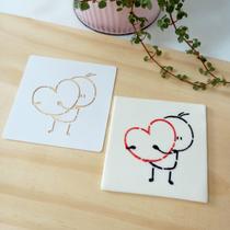 Stencil Bonequinho Emoji Coração Dia dos Namorados - Cia do Molde