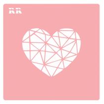 Stencil Coração Geométrico - Ref.4107 - 14,5cm - 1 unidade - RR Cortadores - Rizzo