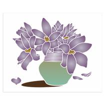 Stencil de Acetato Opa - 3400 Vaso Flor Açafrão-do-prado 20 X 25cm