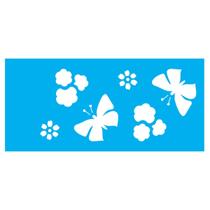 Stencil de Acetato para Pintura 07x15 cm OPA - 1948 - Borboleta E Flores Stencil de Acetato para Pintura 07x15 cm OPA - 1948 - Borboleta E Flores