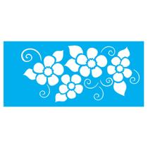 Stencil de Acetato para Pintura 07x15 cm OPA - 1962 - Flores Arebesco