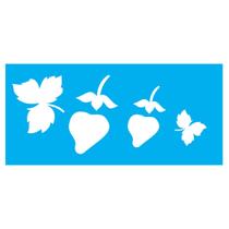 Stencil de Acetato para Pintura 07x15 cm OPA - 1970 - Frutas Morangos II