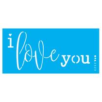 Stencil de Acetato para Pintura 07x15 cm OPA - 2323 - Frase I Love You
