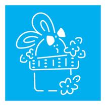 Stencil de Acetato para Pintura 10x10 cm OPA - 1297 - Coelho Na Cesta