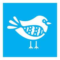 Stencil de Acetato para Pintura 10x10 cm OPA - 1311 - Passarinho