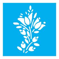 Stencil de Acetato para Pintura 10x10 cm OPA - 148 - Flores Lirios