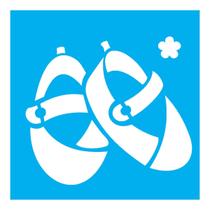 Stencil de Acetato para Pintura 10x10 cm OPA - 1853 - Infantil Sapatinho Menina