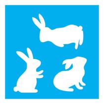 Stencil de Acetato para Pintura 10x10 cm OPA - 1889 - Coelhos