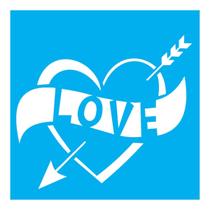 Stencil de Acetato para Pintura 10x10 cm OPA - 1982 - Love II