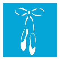 Stencil de Acetato para Pintura 10x10 cm OPA - 216 - Laço Sapatilha II