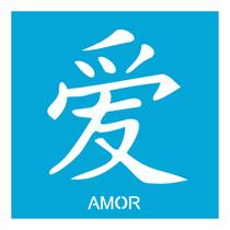 Stencil de Acetato para Pintura 10x10 cm OPA - 220 - Ideograma Amor
