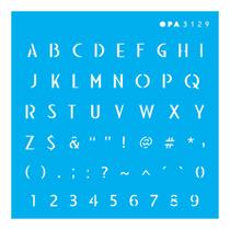 Stencil de Acetato para Pintura 10x10 cm OPA - 3129 - Alfabeto Micro Maiúsculo 0.60Cm