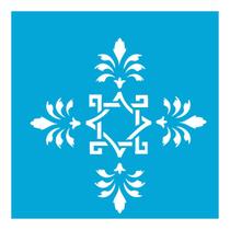 Stencil de Acetato para Pintura 10x10 cm OPA - 464 - Medalhao Flor Liz Stencil de Acetato para Pintura 10x10 cm OPA - 464 - Medalhao Flor Liz