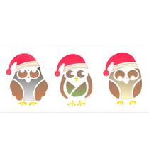 Stencil de Acetato para Pintura 10x30 Corujas Gorro Opa 1111