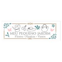 Stencil de Acetato para Pintura 10x30 Frase Meu Pequeno Jardim Opa 3374 Stencil de Acetato para Pintura 10x30 Frase Meu Pequeno Jardim Opa 3374