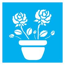 Stencil De Acetato Para Pintura 14x14 cm OPA - 1003 - Vaso Com Rosas Stencil De Acetato Para Pintura 14x14 cm OPA - 1003 - Vaso Com Rosas