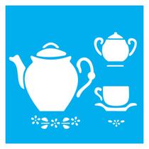 Stencil De Acetato Para Pintura 14x14 cm OPA - 1030 - Kit Chá